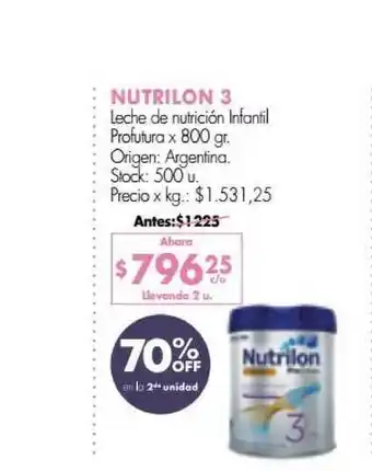 Simplicity Nutrilon 3 Leche De Nutrición Infantil Profutura x 800gr oferta
