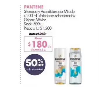 Simplicity Pantene Shampoo Y Acondicionador Miracle x 200ml oferta