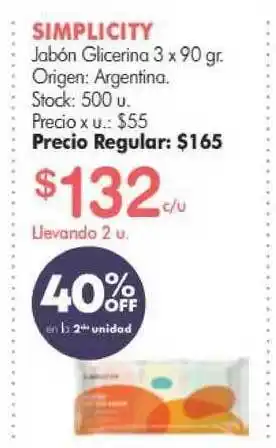 Simplicity Simplicity Jabón Glicerine 3 x 90gr oferta