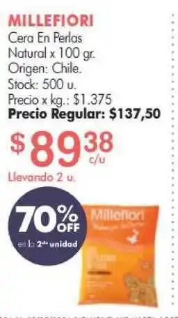 Millefiori Cera En Perlas Natural x 100gr