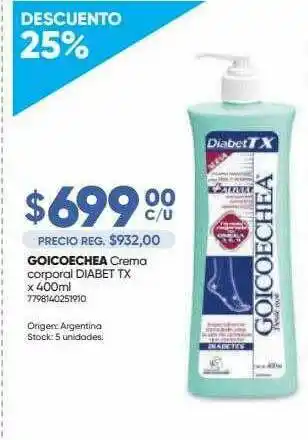 Farmacias Del Centro Goicoechea Crema Corporal Diabet oferta