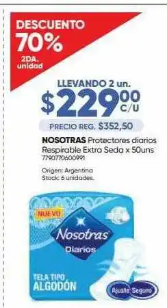 Nosotras Protectores Diarios Respirable Extra Seda