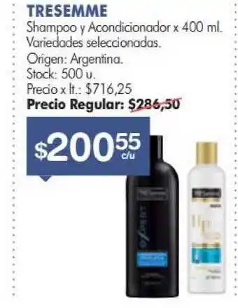 Simplicity Tresemme Shampoo Y Acondicionador x 400ml oferta