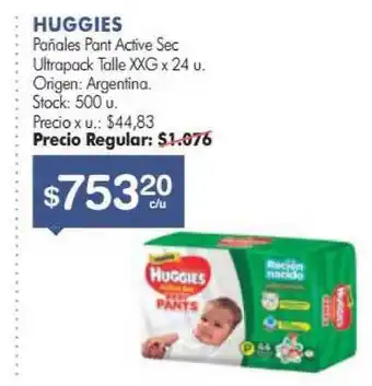 Simplicity Huggies Pañales Pant Active Sec Ultrapack Talle Xxg x 24u oferta