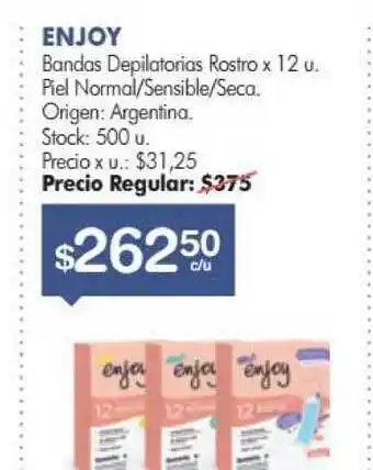 Simplicity Enjoy Bandas Depilatorias Rostro x 12 u oferta