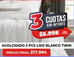 Supermayorista Vital Acolchado 3 pcs liso blanco twin acolchado 3 pcs liso azul twin oferta