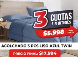 Supermayorista Vital Acolchado 3 pcs liso blanco twin acolchado 3 pcs liso azul twin oferta
