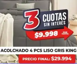 Supermayorista Vital Acolchado 4 pcs liso gris king oferta
