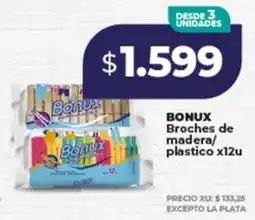 Supermayorista Vital Bonux broches de madera/plastico oferta
