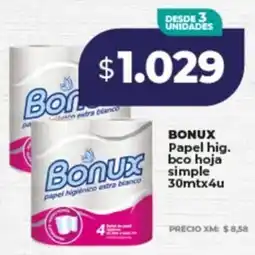 Supermayorista Vital Bonux papel hig. bco hoja simple oferta