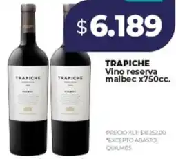 Supermayorista Vital Trapiche vino reserva malbec oferta