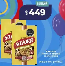 Supermayorista Vital Savora mostaza original sachet oferta