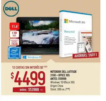 Changomas Notebook Dell Latitude 3190 + Office 365 oferta