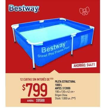 Changomas Pileta Estructural 1000 L Bestway oferta