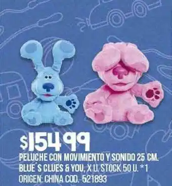 Coto Peluche Con Movimiento Y Sonido 25 Cm Blue's Clues & You oferta