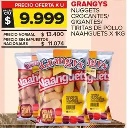 Carrefour Grangys nuggets crocantes/ gigantes/ tiritas de pollo naahguets oferta