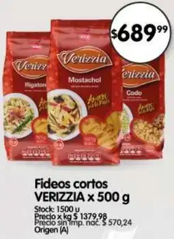Supermercados Buenos Días Verizzia fideos cortos oferta