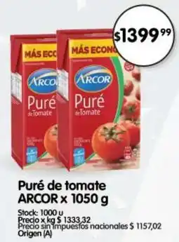 Supermercados Buenos Días Arcor puré de tomate oferta