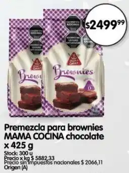 Supermercados Buenos Días Mama cocina premezcla para brownies chocolate oferta