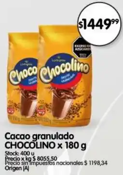 Supermercados Buenos Días Chocolino cacao granulado oferta