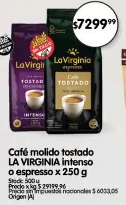 Supermercados Buenos Días La virginia café molido tostado intenso o espresso oferta