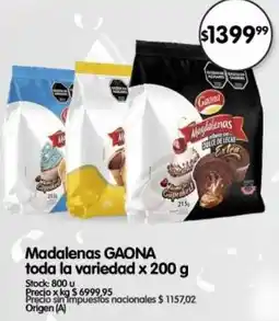 Supermercados Buenos Días Gaona madalenas toda la variedad oferta