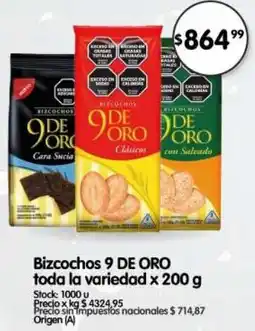 Supermercados Buenos Días 9 de oro bizcochos toda la variedad oferta