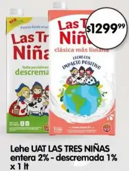 Supermercados Buenos Días Las tres niñas lehe uat entera 2%- descremada 1% oferta