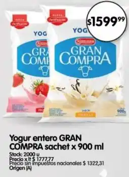 Supermercados Buenos Días Gran compra yogur entero sachet oferta