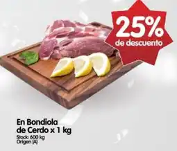 Supermercados Buenos Días En bondiola de cerdo oferta