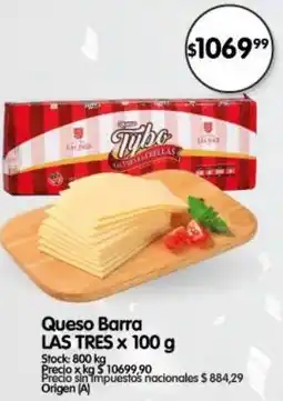 Supermercados Buenos Días Barra las tres queso oferta