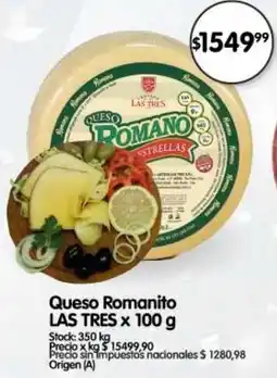 Supermercados Buenos Días Las tres queso romanito oferta