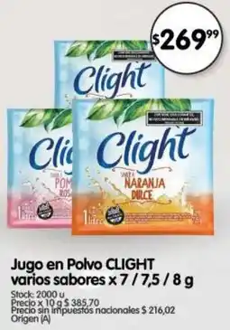 Supermercados Buenos Días Clight jugo en polvo varios sabores oferta