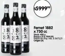 Supermercados Buenos Días 1882 fernet oferta