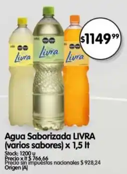 Supermercados Buenos Días Livra agua saborizada oferta