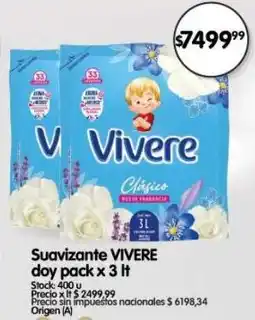 Supermercados Buenos Días Vivere suavizante doy pack oferta