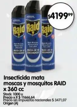 Supermercados Buenos Días Raid insecticida mata moscas y mosquitos oferta