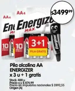 Supermercados Buenos Días Energizer pila alcalina AA oferta