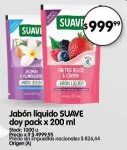 Supermercados Buenos Días Suave jabón líquido doy pack oferta