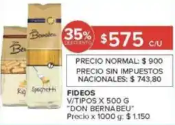 Carrefour Don bernabeu fideos v/tipos oferta