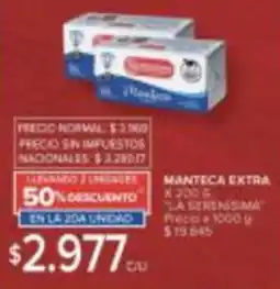Carrefour La serenisima manteca extra oferta