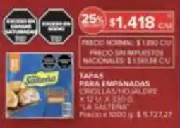 Carrefour La Salteña tapas para empanadas oferta