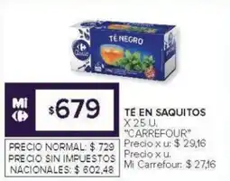 Carrefour Carrefour te en saquitos oferta