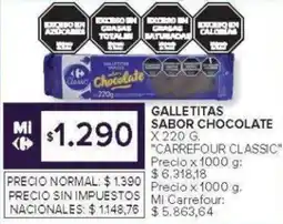 Carrefour Carrefour Classic galletitas sabor chocolate oferta