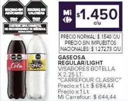 Carrefour Carrefour Classic gaseosa regular/light oferta