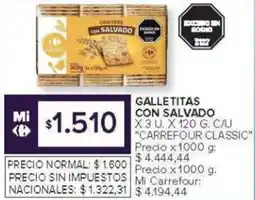 Carrefour Carrefour Classic galletitas con salvado oferta