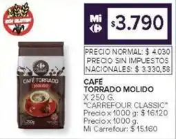 Carrefour Carrefour Classic café torrado molido oferta