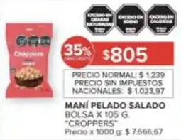 Carrefour Croppers mani pelado salado oferta