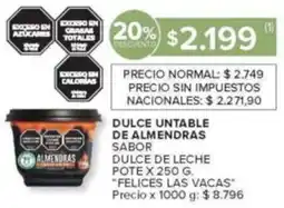 Carrefour Felices Las Vacas dulce untable de almendras oferta
