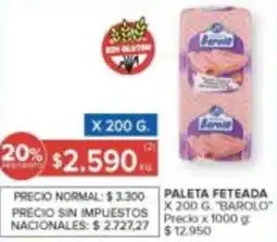 Carrefour Barolo paleta feteada oferta